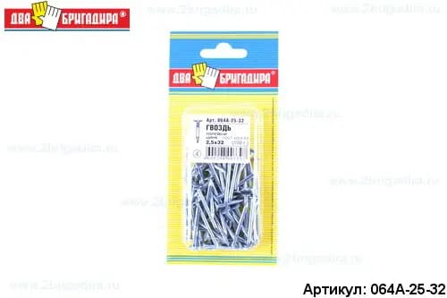 Гвоздь толевый 2,5х32 цинк (100г)